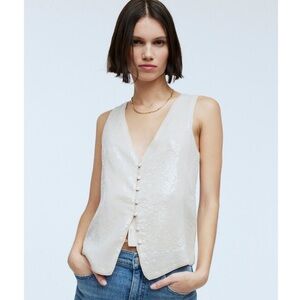 Madewell Cutaway Sequin Vest